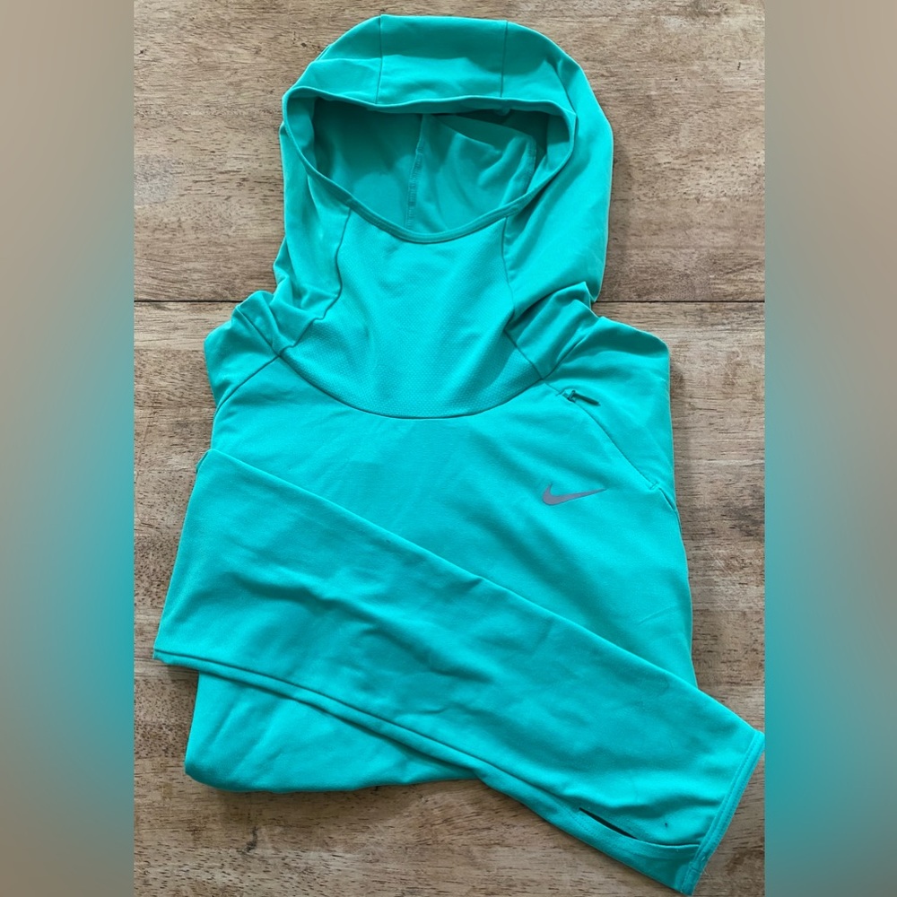 Nike Dri Fit Element Women’s Size Small Green Scuba‎ Hoodie Running Top